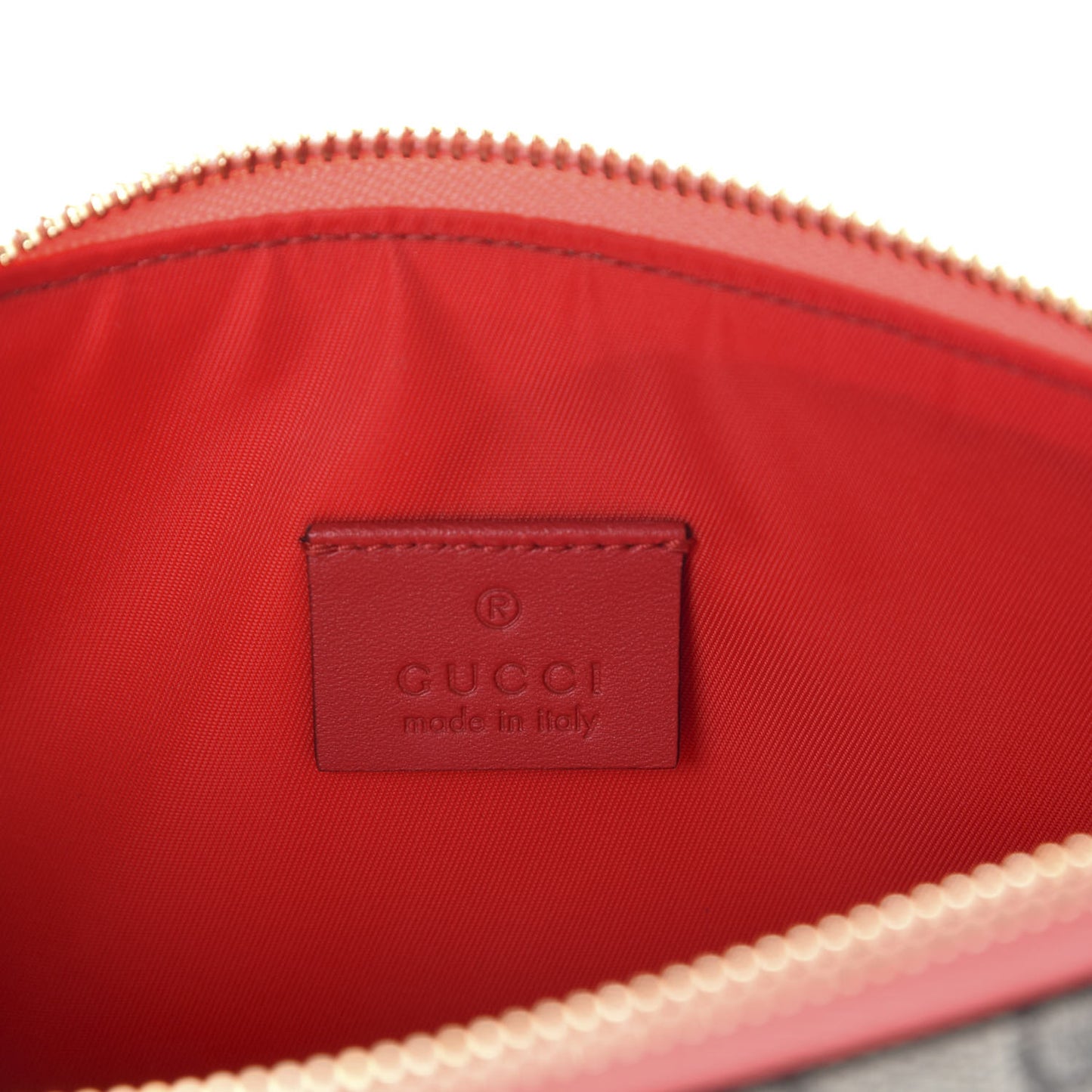 GG Supreme Monogram Face Embroidered Wrist Wallet Pink