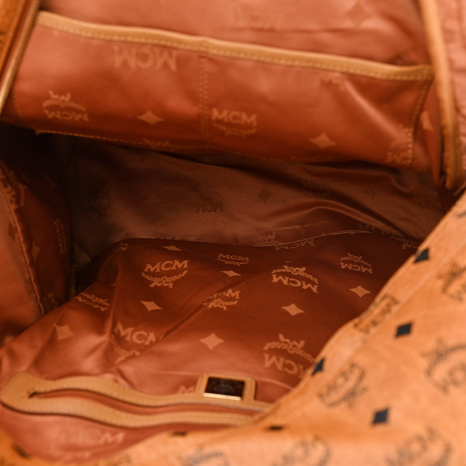 MCM Visetos Medium Stud Stark Backpack Cognac 4 of 14
