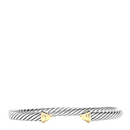 David Yurman Sterling Silver 14K Yellow Gold 5mm Cable Classics Bracelet 1 of 4