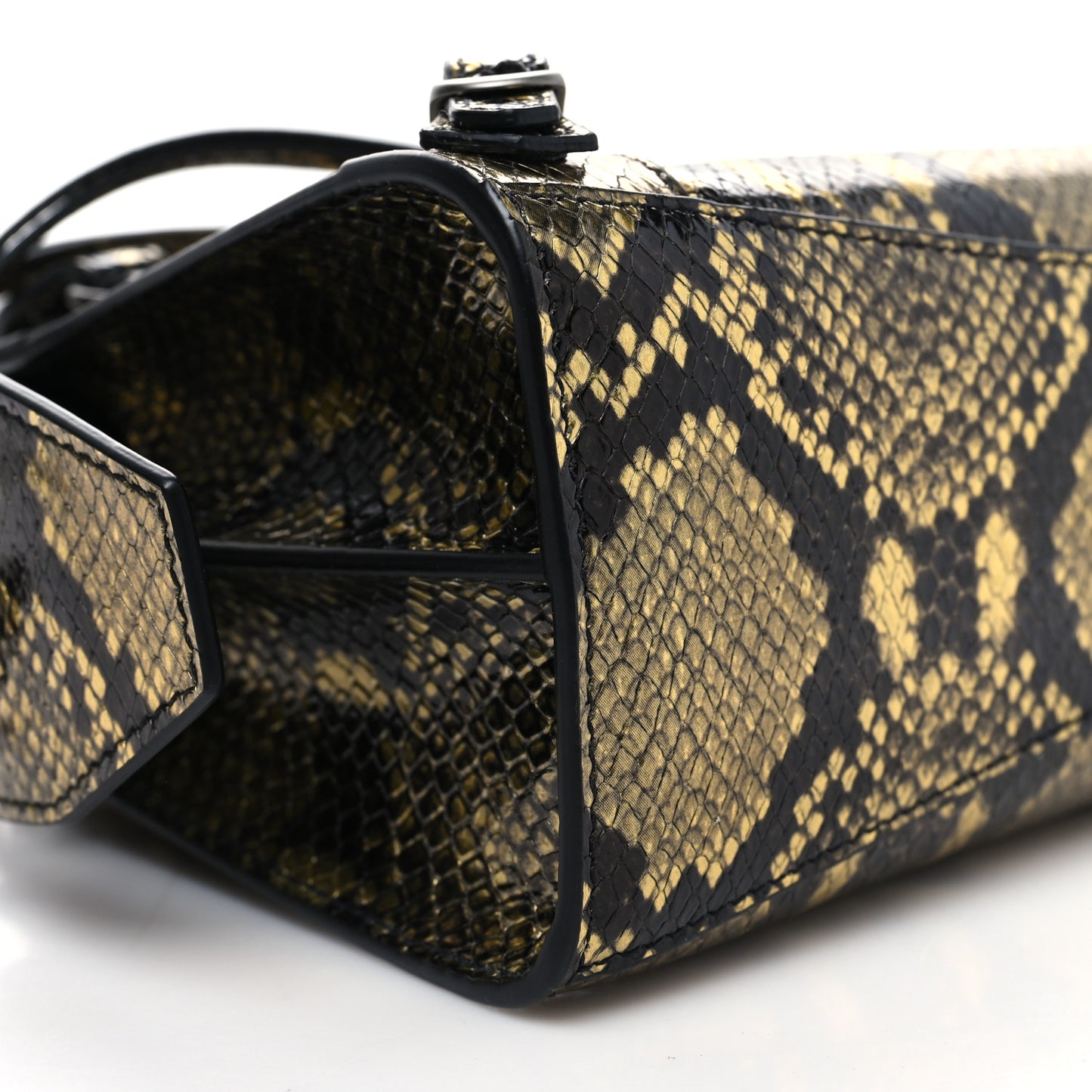 Grained Calfskin Snake Effect Neo Classic Silver Hardware Mini City Gold Black