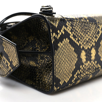Balenciaga Grained Calfskin Snake Effect Neo Classic Silver Hardware Mini City Gold Black 8 of 9