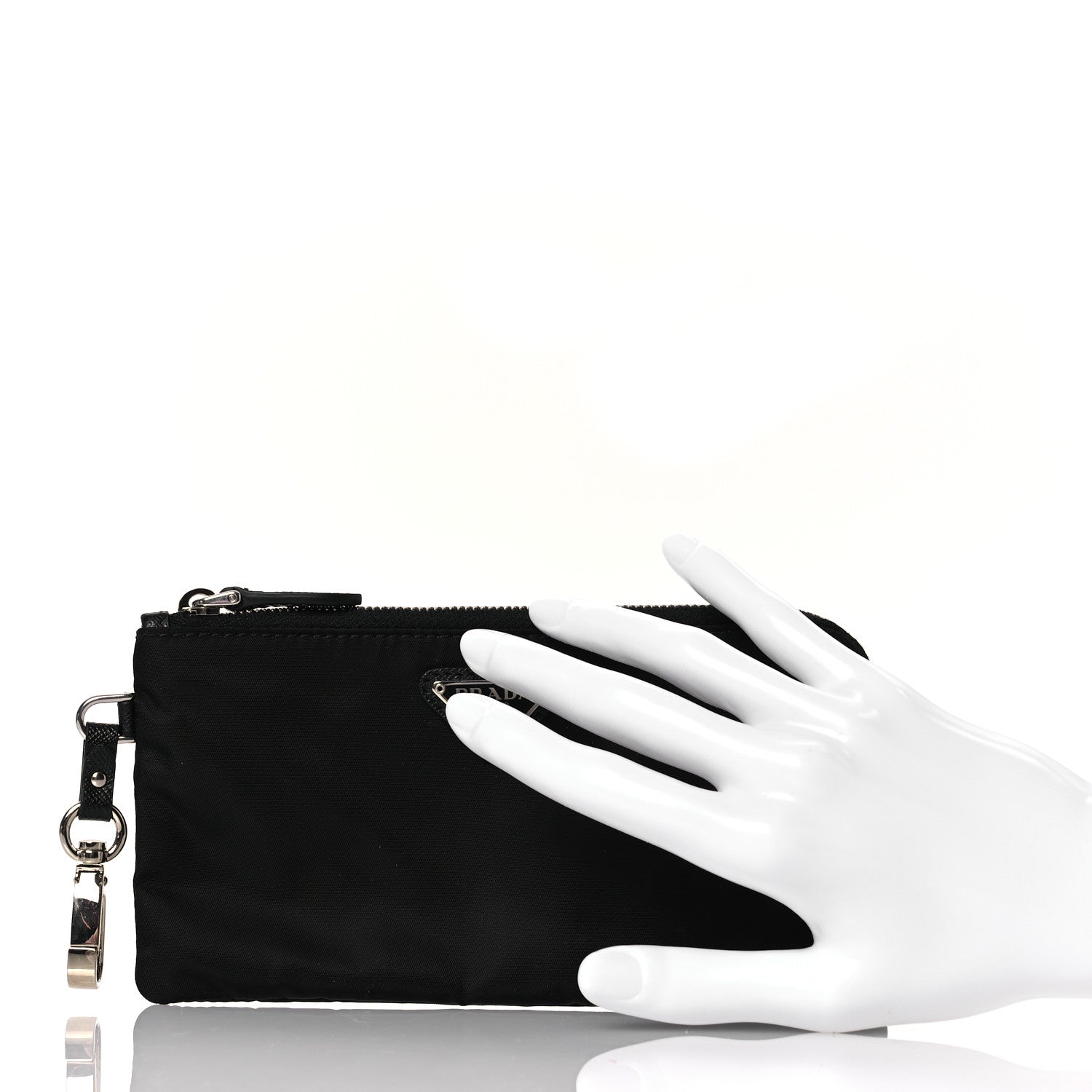 Prada Tessuto Nylon Flat Pouch Black 2 of 6