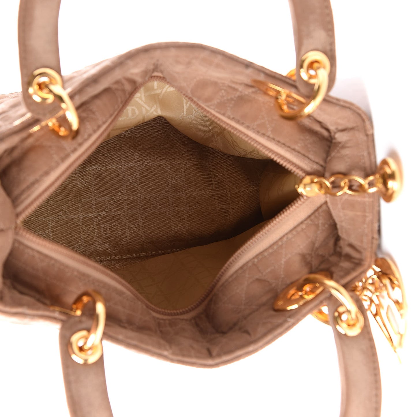 Nylon Cannage Medium Lady Dior Beige
