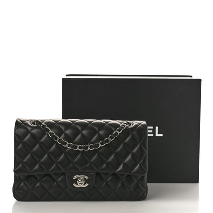Chanel Lambskin Quilted Medium Double Flap Black 10 of 10