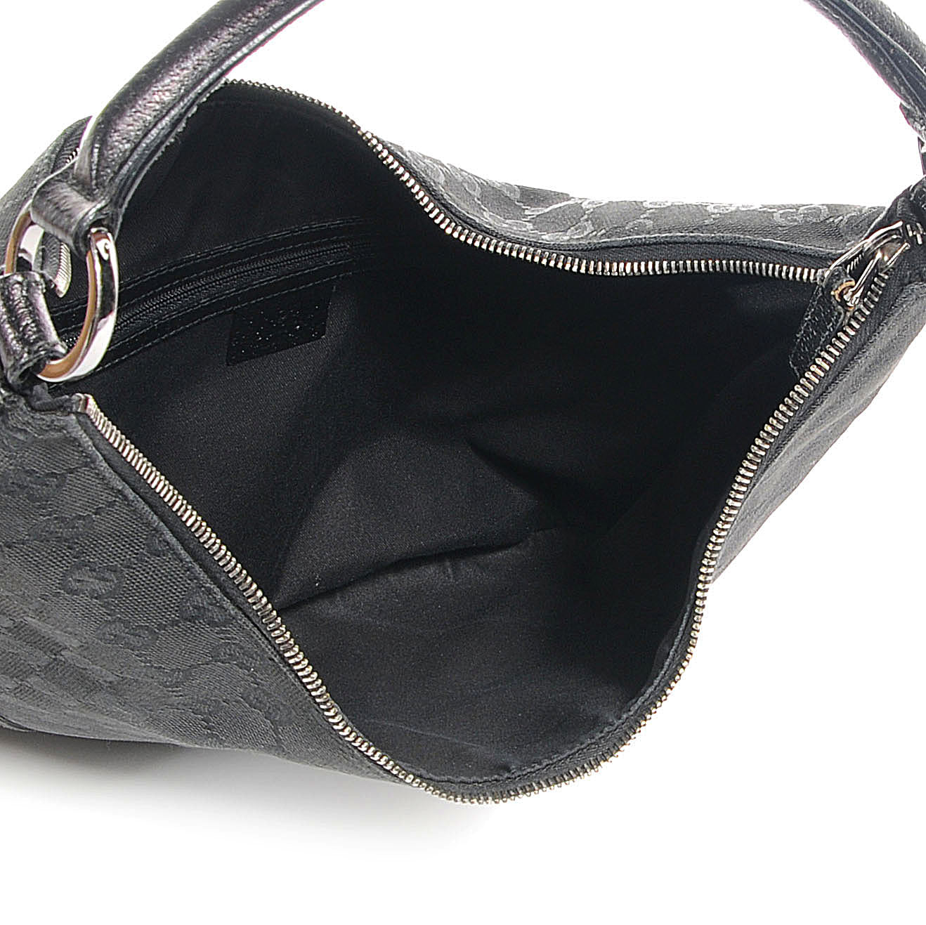 Small GG Canvas Hobo Black