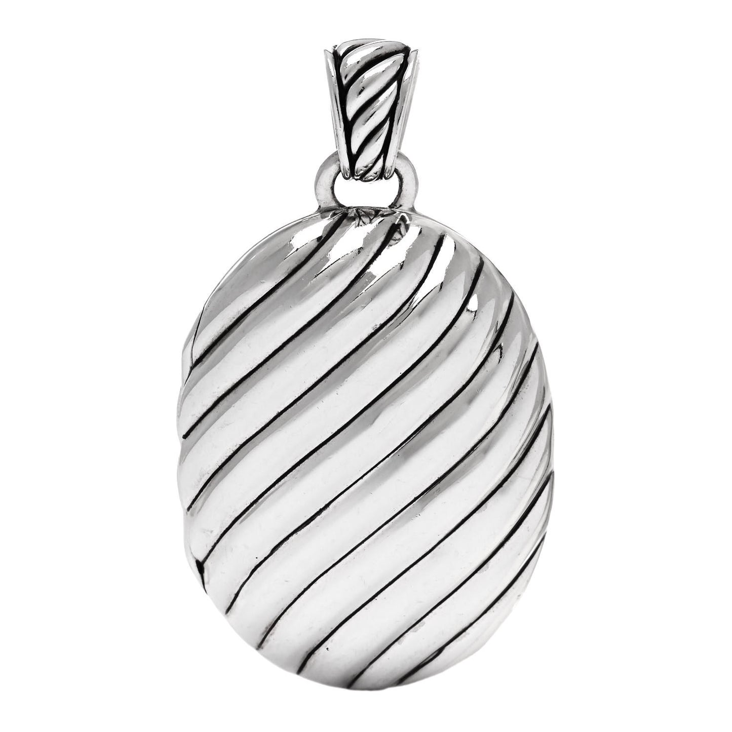 Sterling Silver Oval Cable Locket