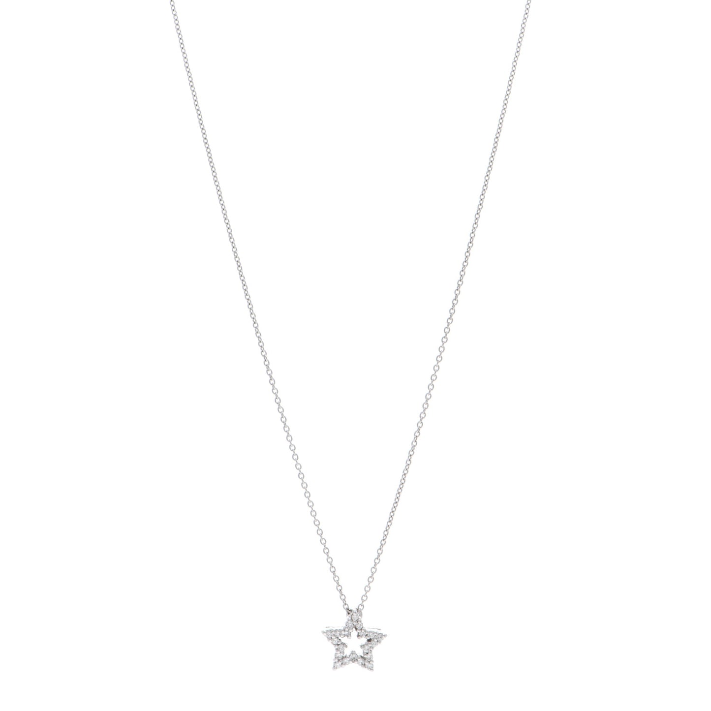 18K White Gold Diamond Tiny Treasures Star Pendant Necklace