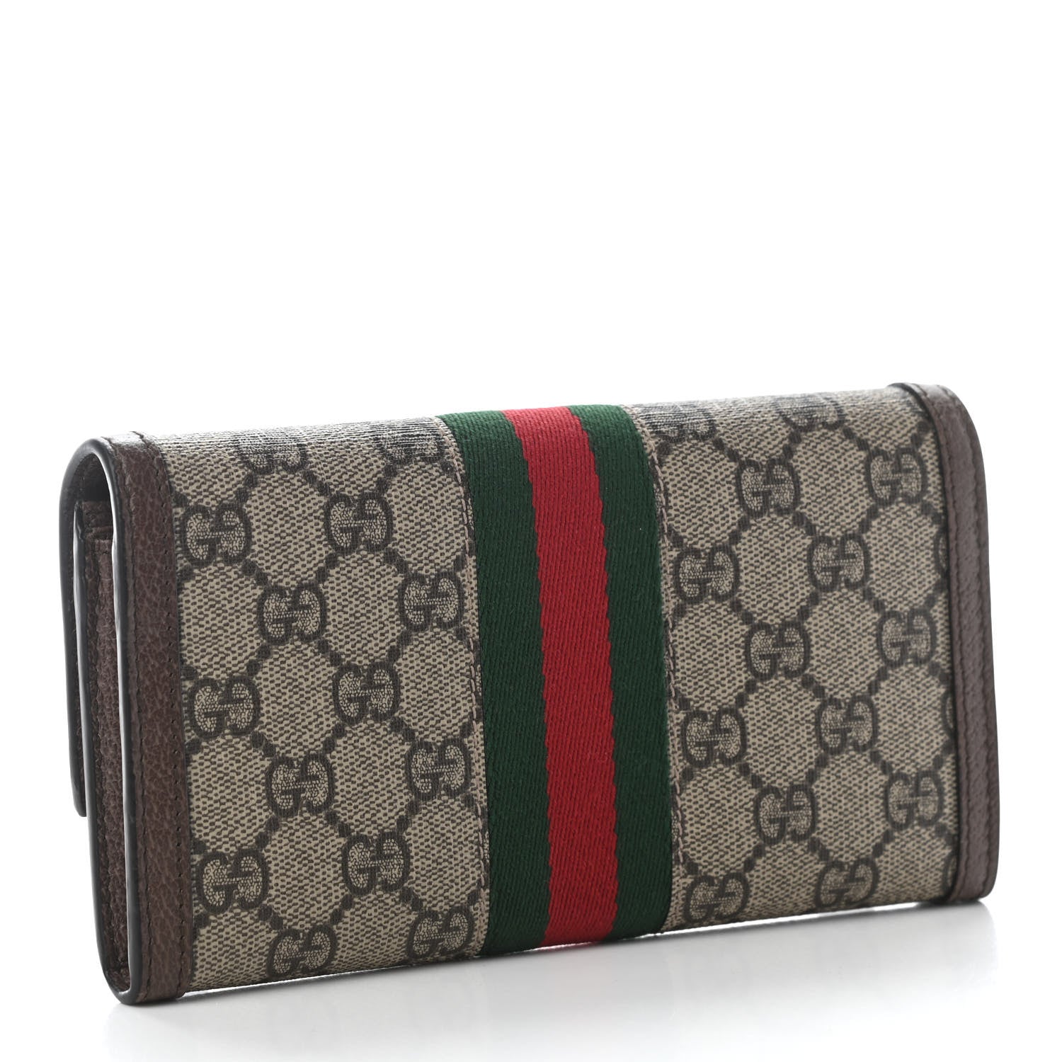 Gucci GG Supreme Monogram Web Ophidia Continental Wallet Brown 3 of 7