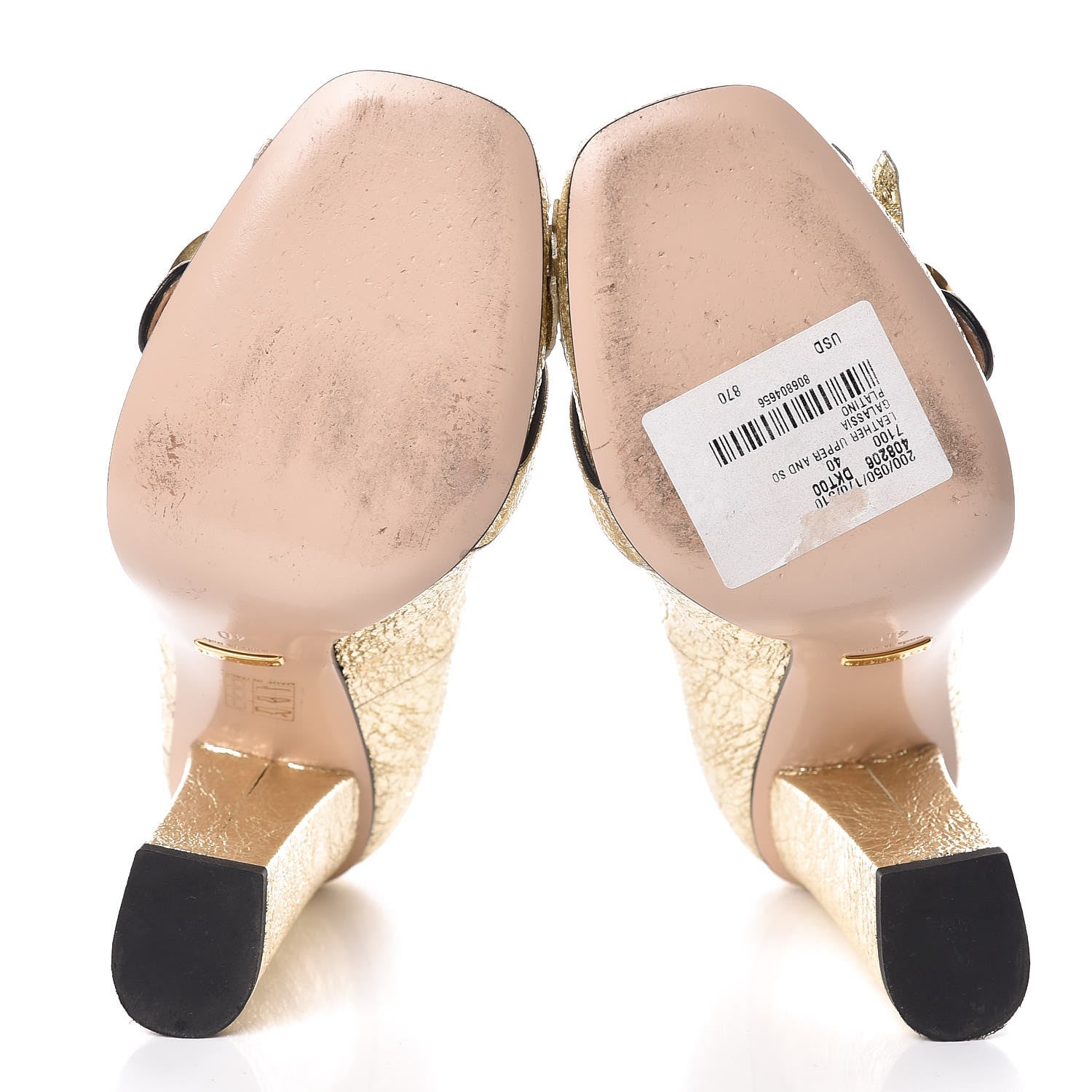 Gucci Galassia GG Marmont Fringe 105mm Loafer Pumps 40 Platino 9 of 9