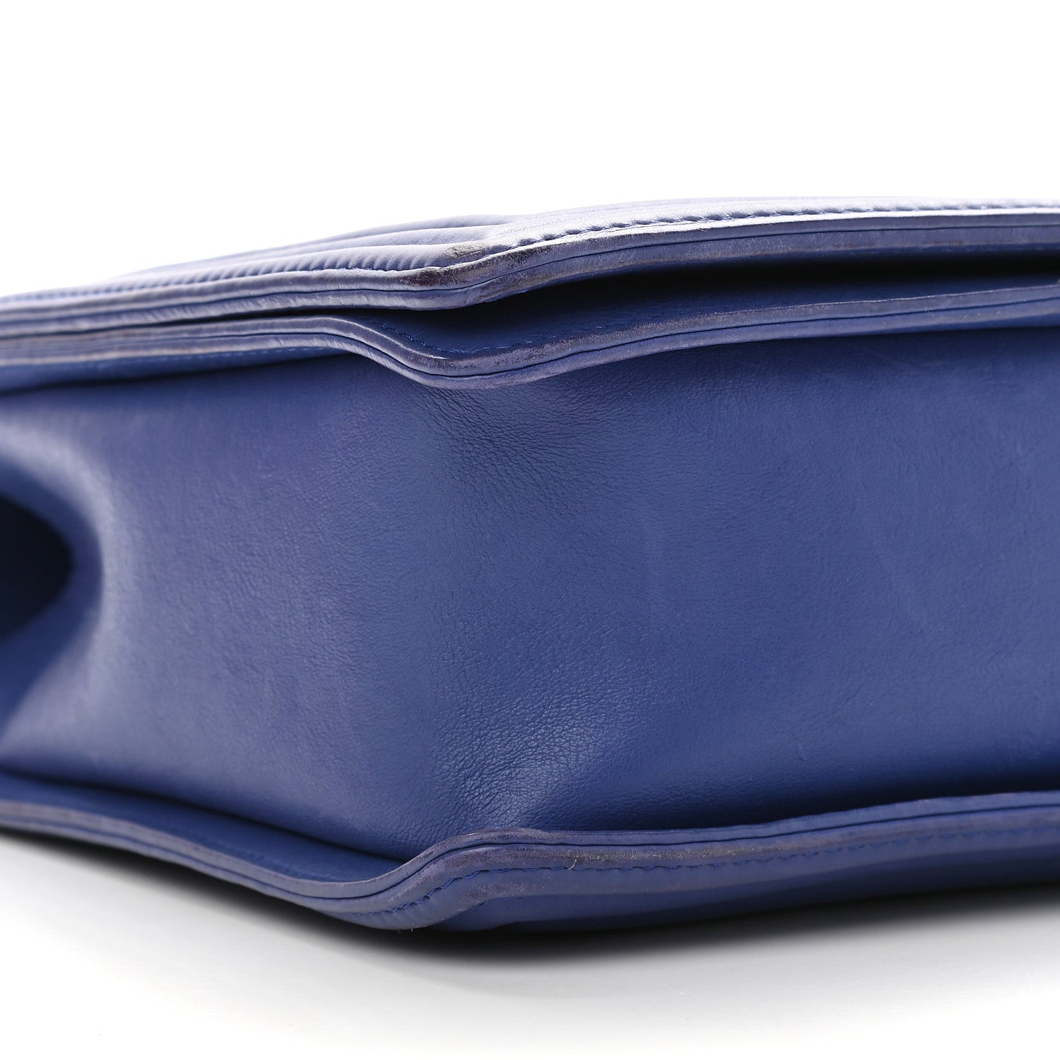 Chanel Grained Calfskin Quilted Large Boy Flap Blue 8 of 9