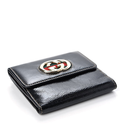 Gucci Patent Calfskin Compact Britt Wallet Black 4 of 7