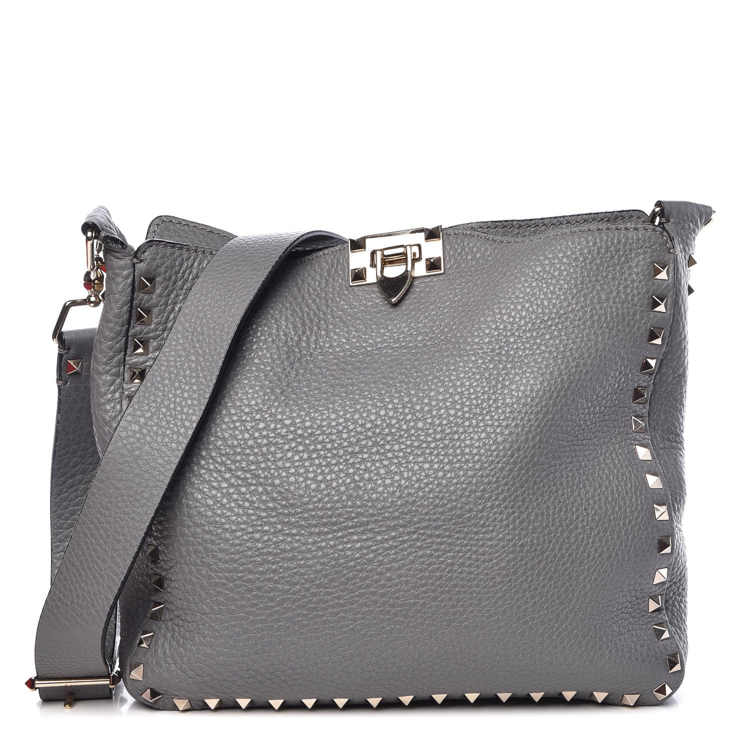 Valentino Garavani Pebbled Calfskin Small Rockstud Flip-Lock Messenger Bag Pebble 1 of 10