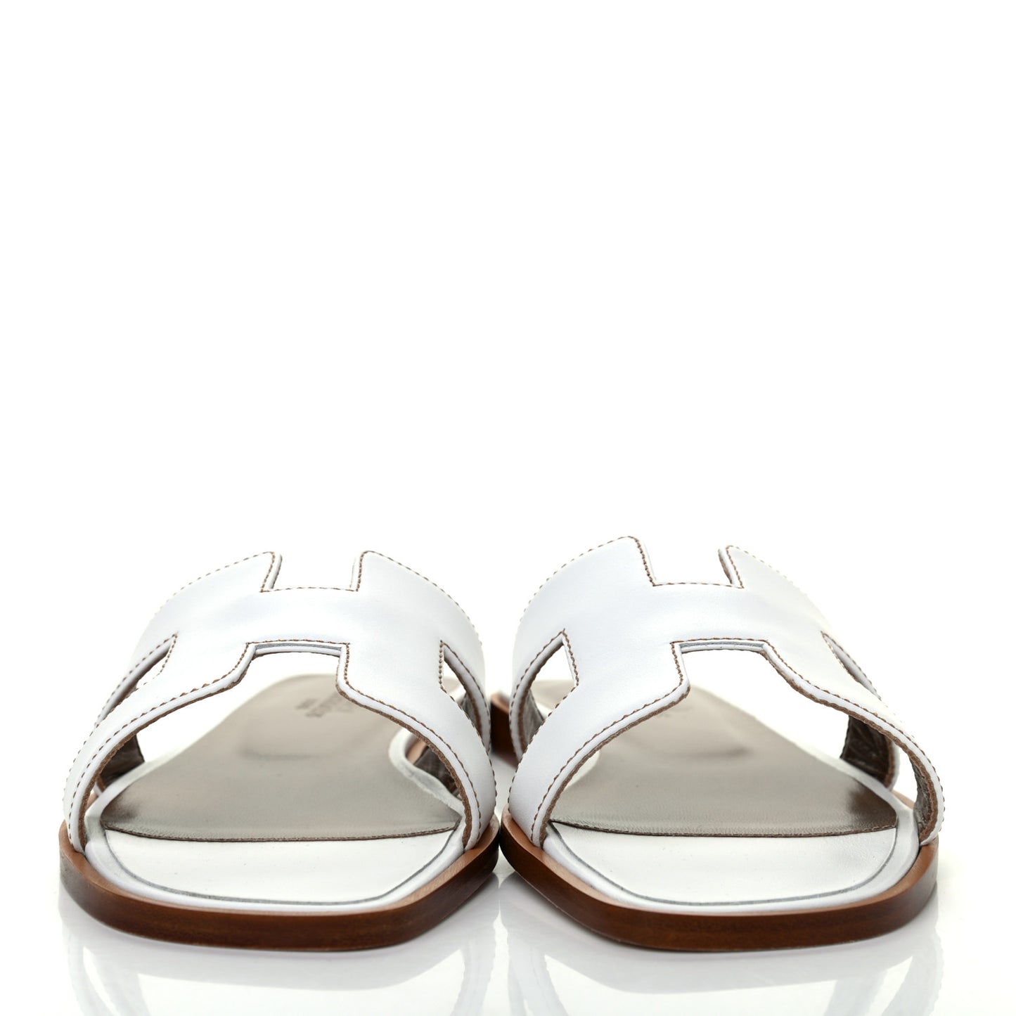 Box Calfskin Oran Sandals 36 White
