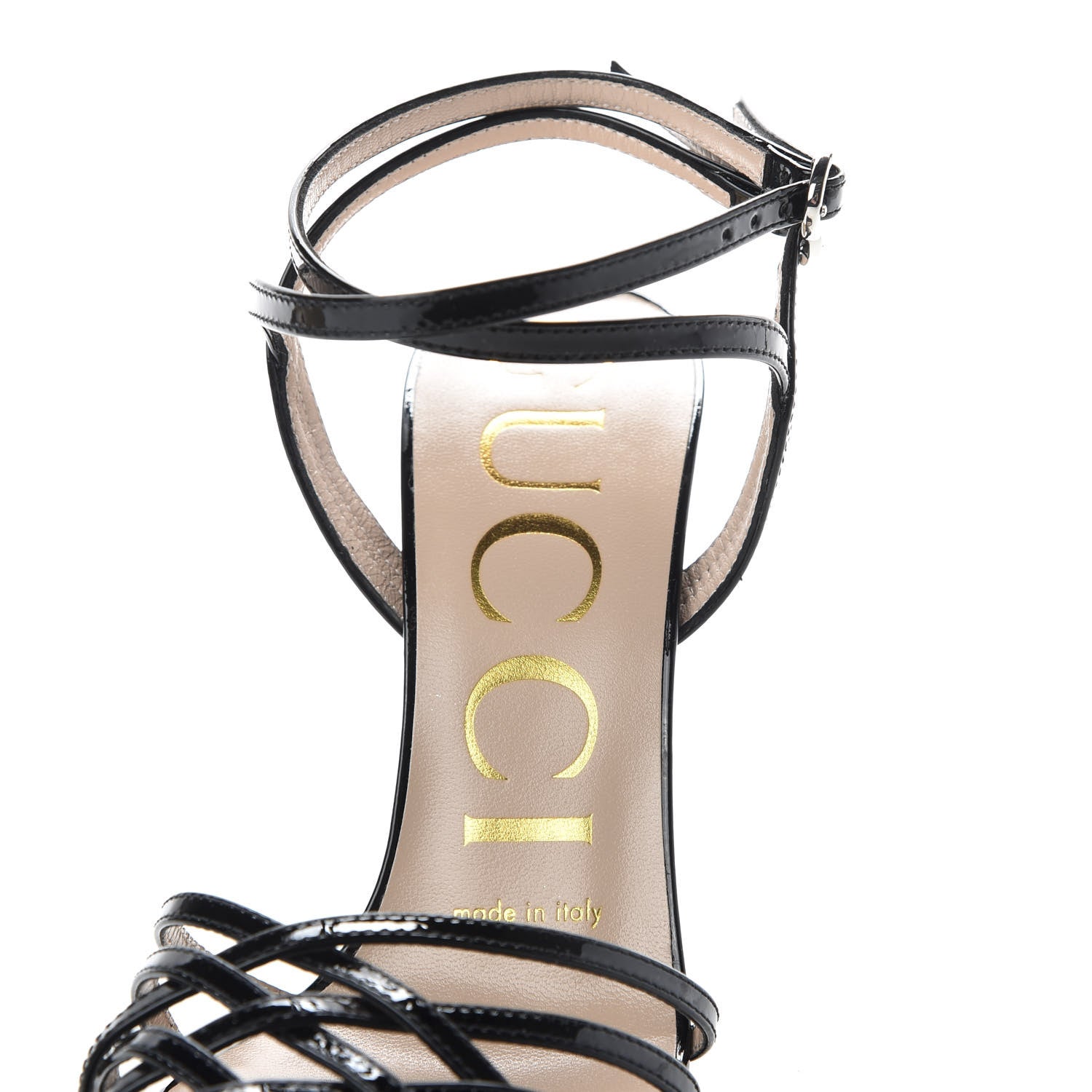 Gucci Vernice Crystal Sandals 35.5 Black 7 of 9