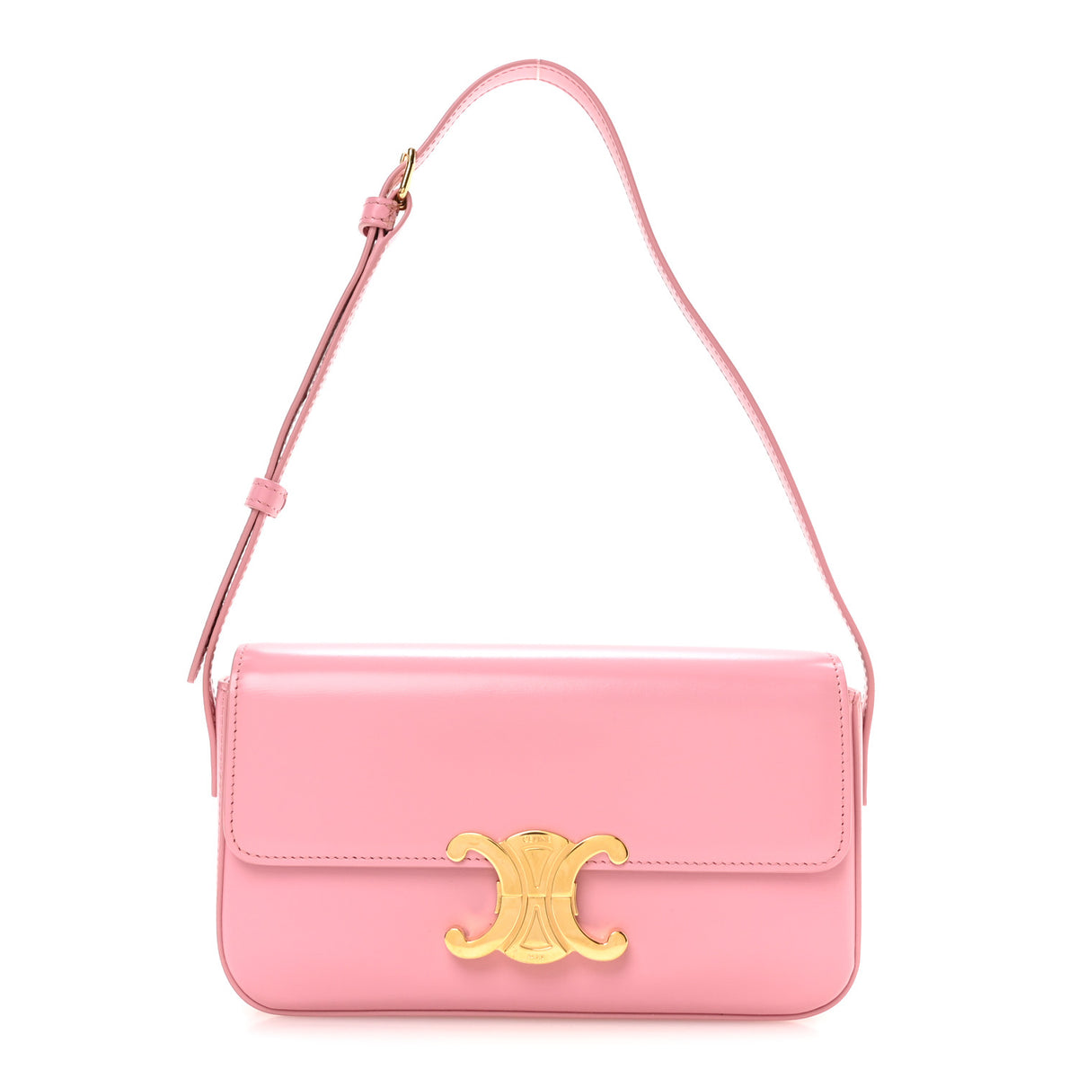 Celine Natural Calfskin Triomphe Shoulder Bag Rose 1 of 13