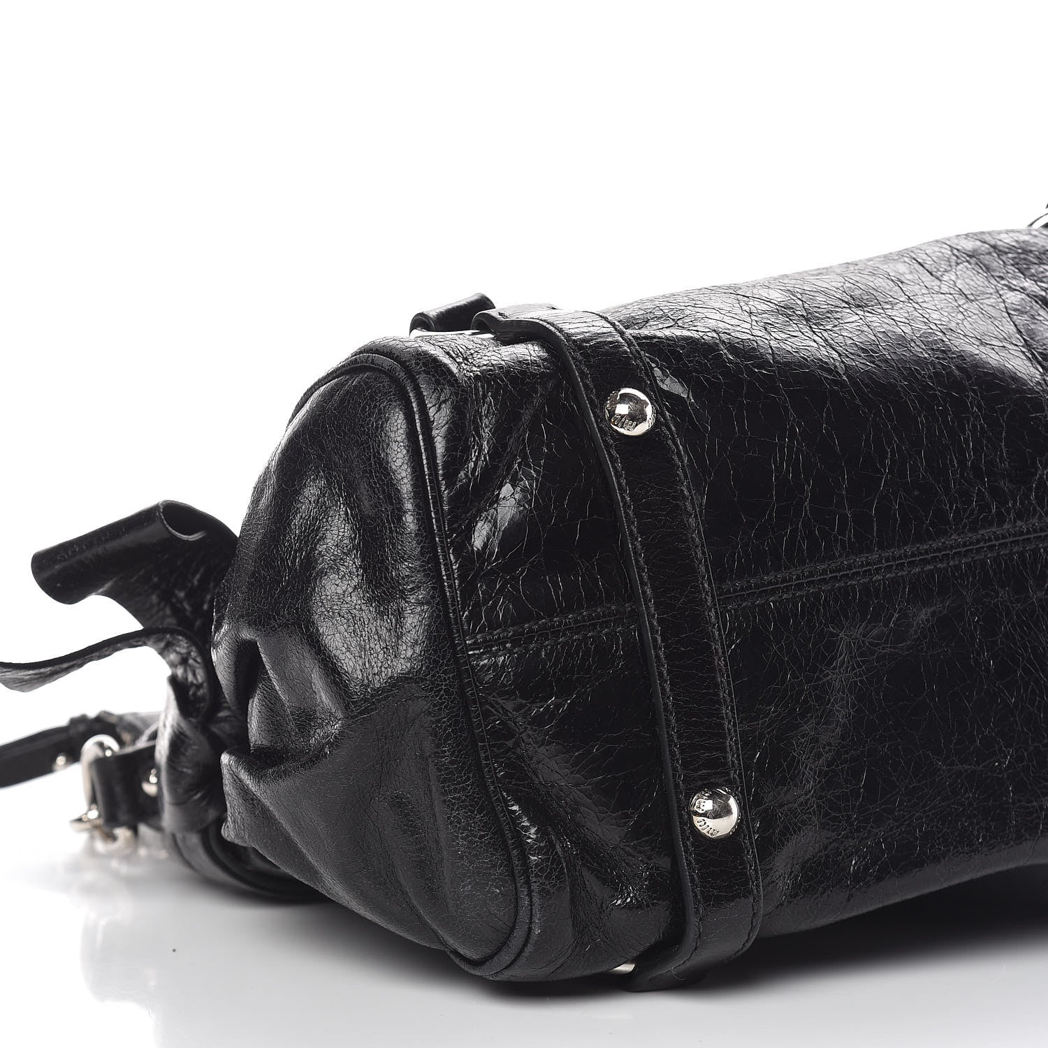 Miu Miu Vitello Lux Mini Bow Bag Black 10 of 11