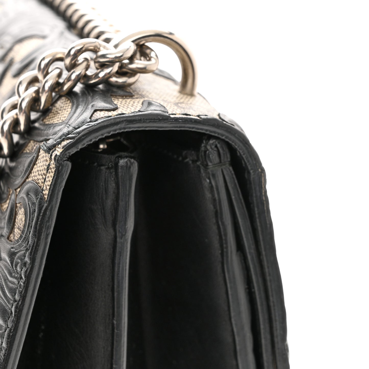 GG Supreme Monogram Arabesque Medium Dionysus Shoulder Bag Black