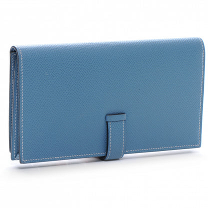 Hermes Epsom Bearn Wallet Blue Jean 3 of 8
