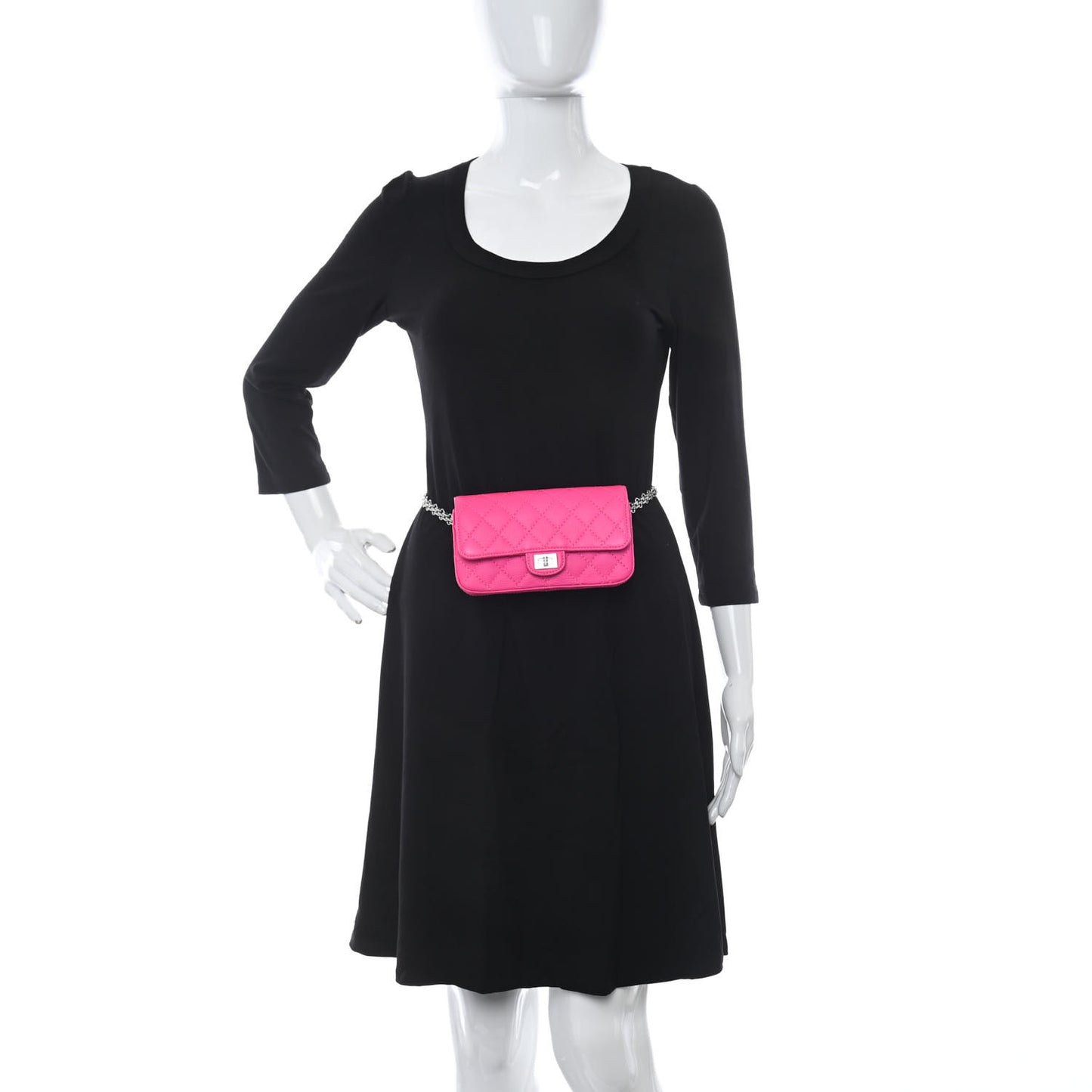 Goatskin Quilted 2.55 Reissue Flap Belt Bag Fluorescent Pink