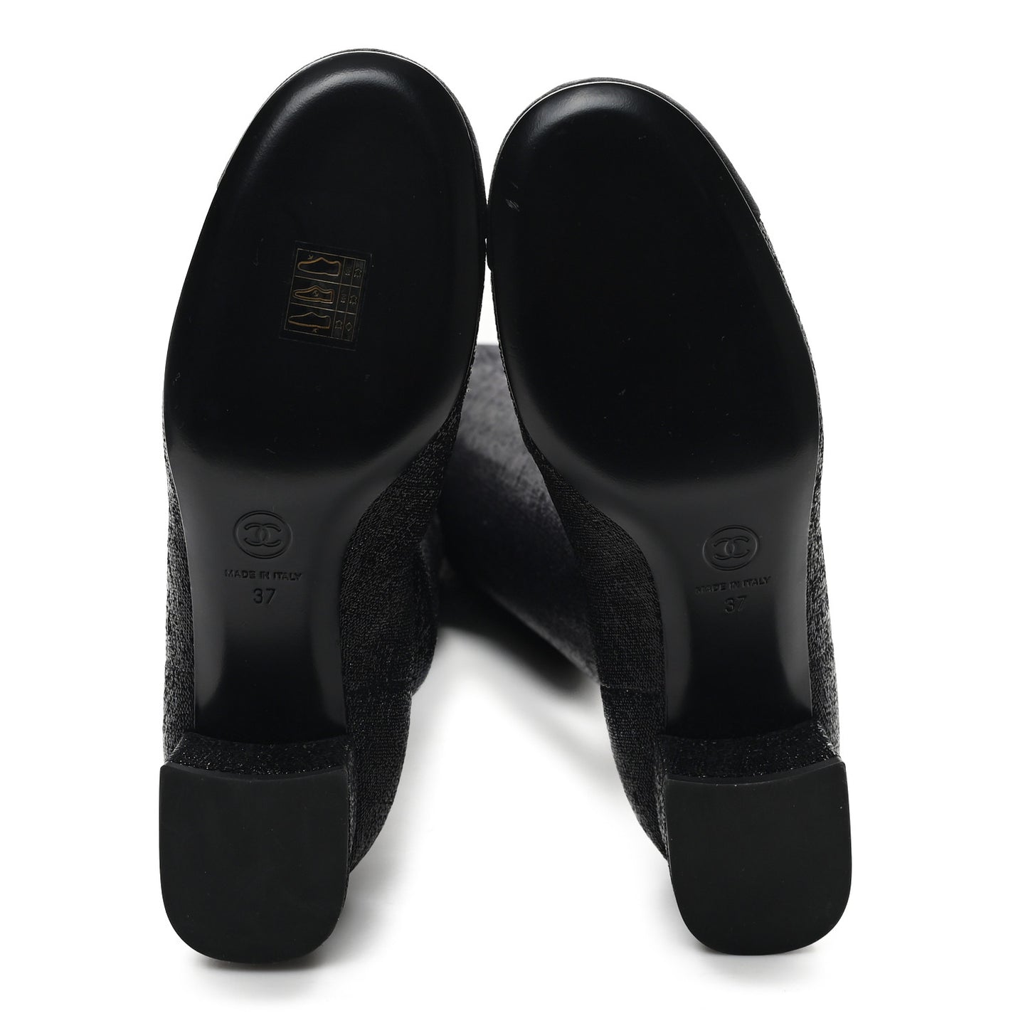Glitter High Boots 37 Black