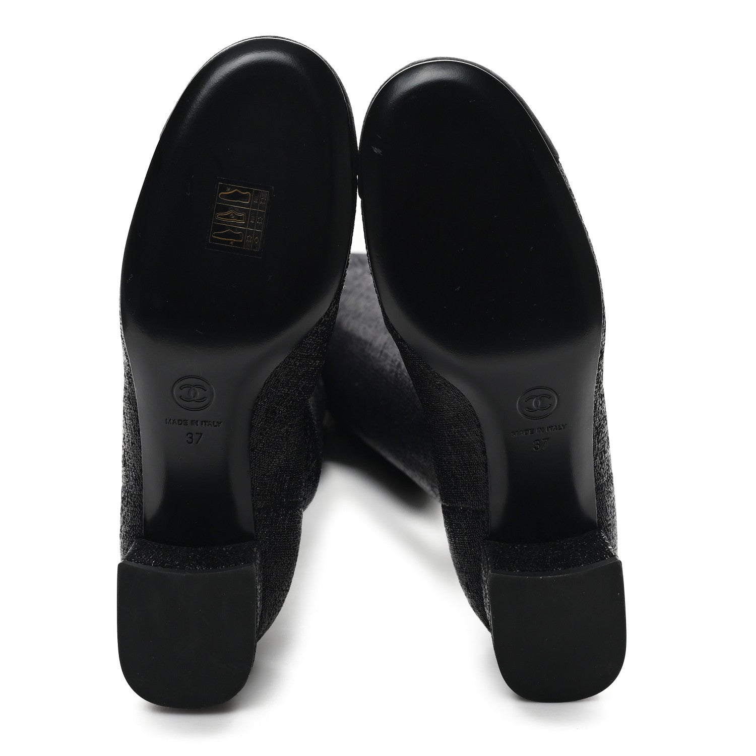 Chanel Glitter High Boots 37 Black 5 of 6