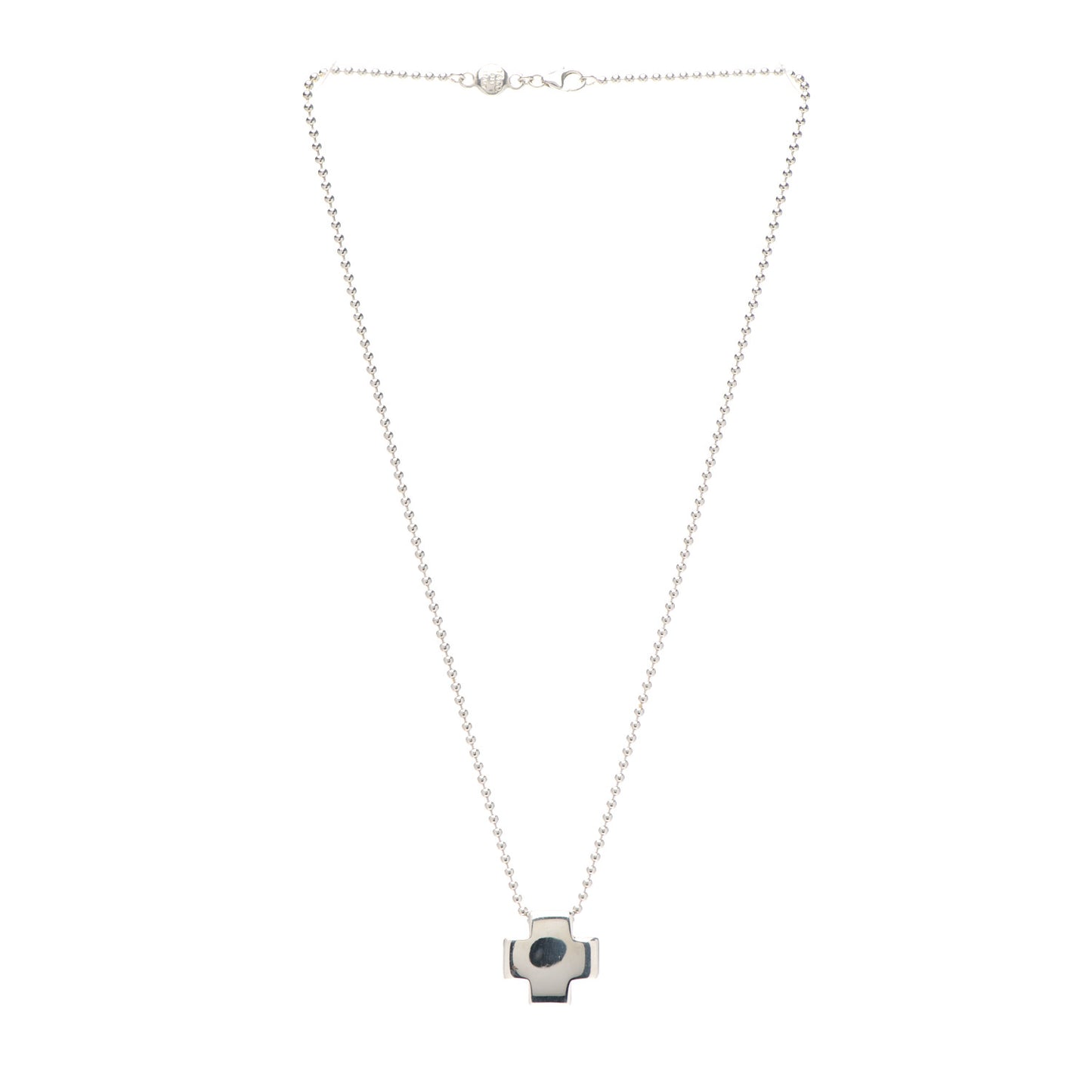 Sterling Silver Square Cross Pendant Necklace