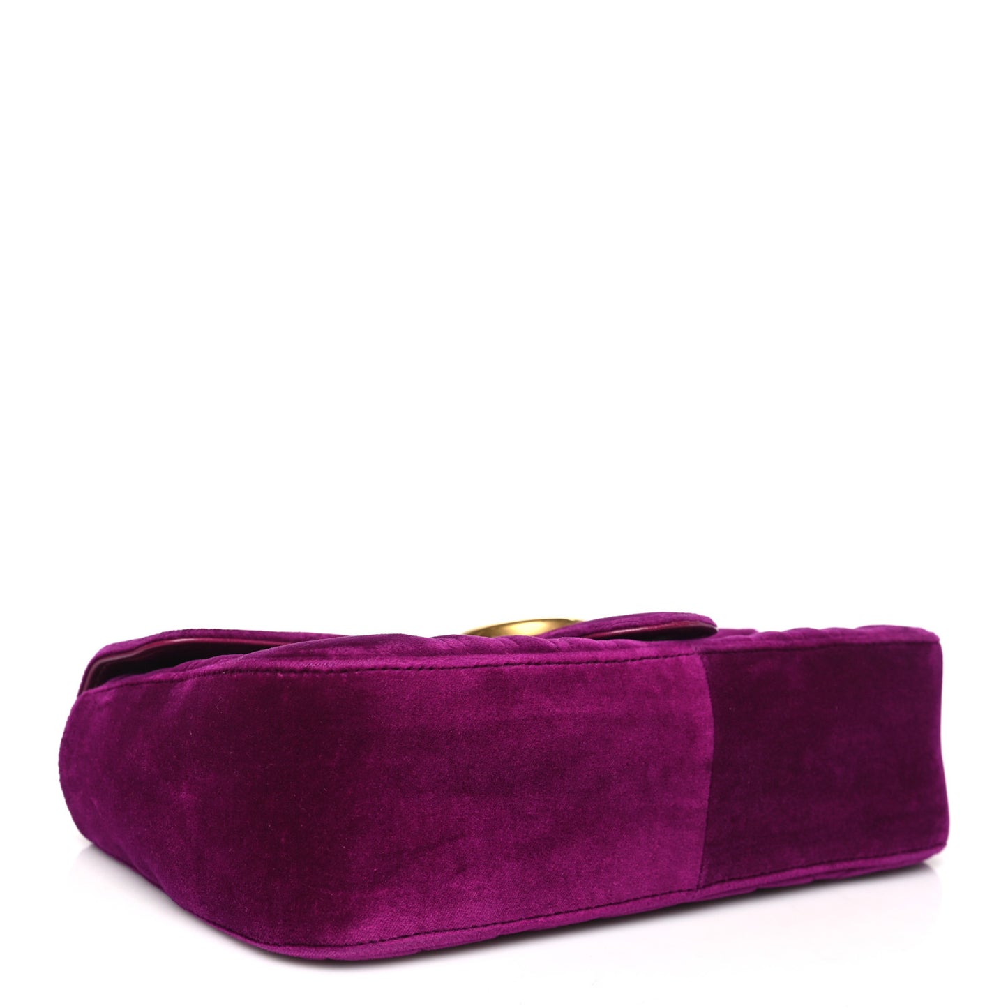 Velvet Matelasse Small GG Marmont Shoulder Bag Fuchsia Violet Cyclamen
