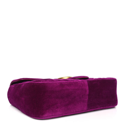 Gucci Velvet Matelasse Small GG Marmont Shoulder Bag Fuchsia Violet Cyclamen 4 of 10