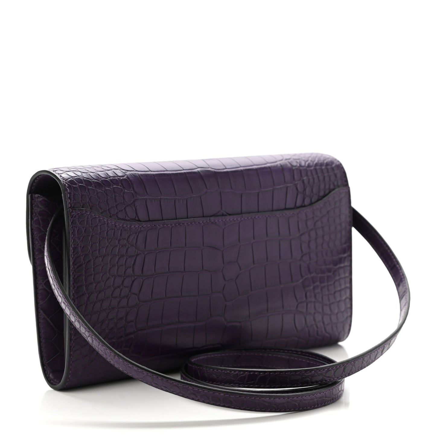 Matte Alligator Constance Long Wallet To Go Amethyst