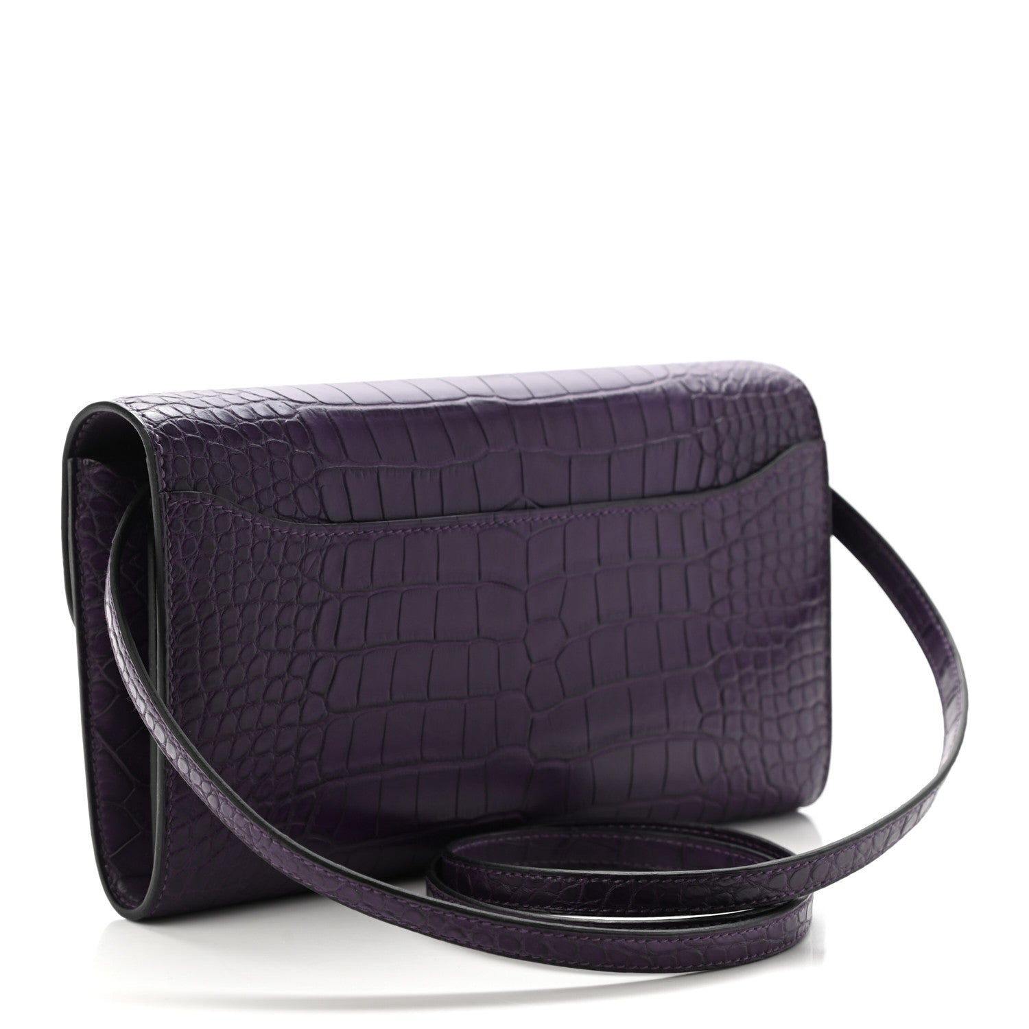 Hermes Matte Alligator Constance Long Wallet To Go Amethyst 3 of 7