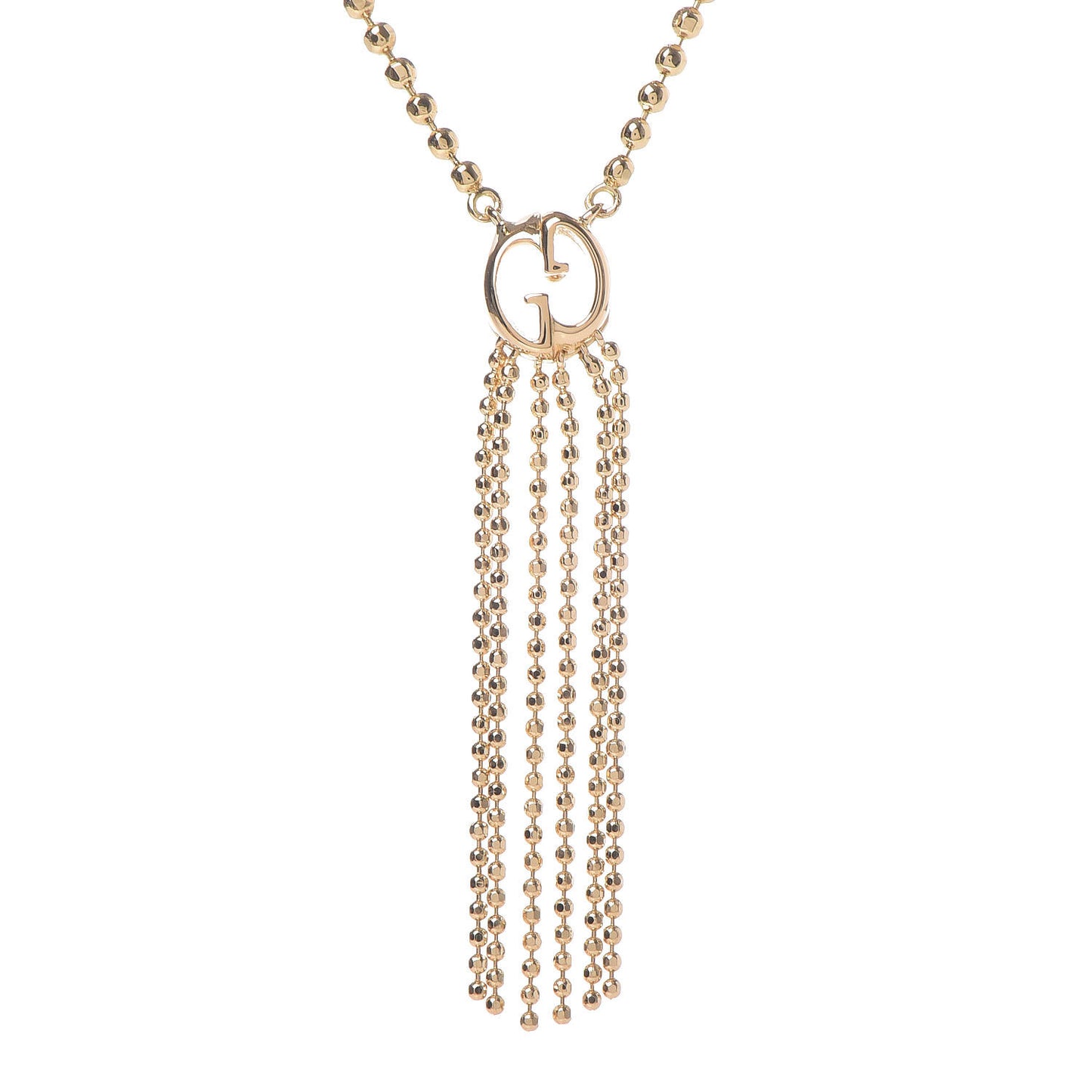 18K Yellow Gold Icon Fringe Pendant Necklace