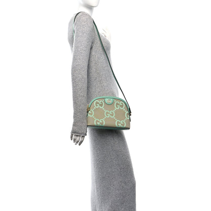 Gucci Monogram Jumbo GG Textured Dollar Calfskin Small Ophidia Dome Shoulder Bag Beige Pepperlight Mint 2 of 10