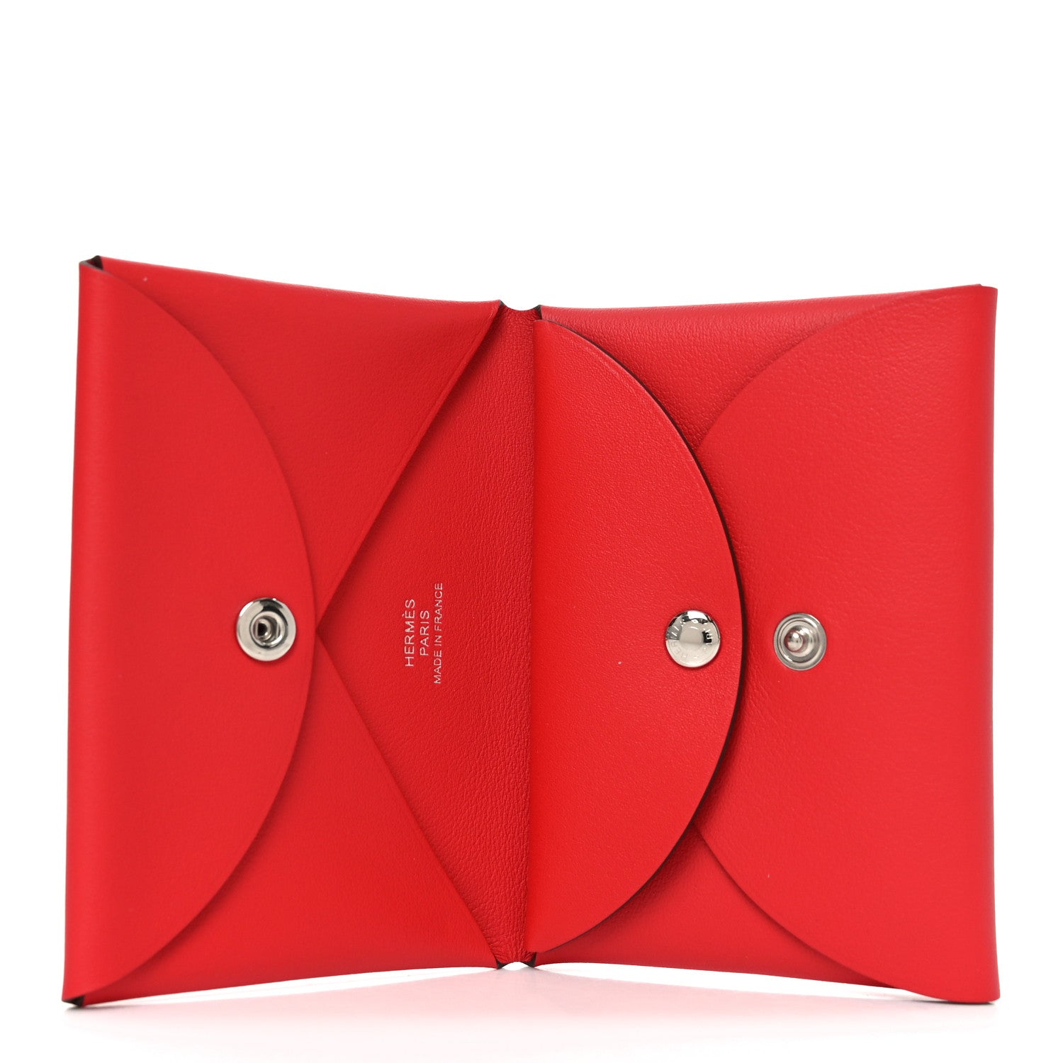 Hermes Swift Teckel a Collier Calvi Duo Card Case Rouge De Coeur