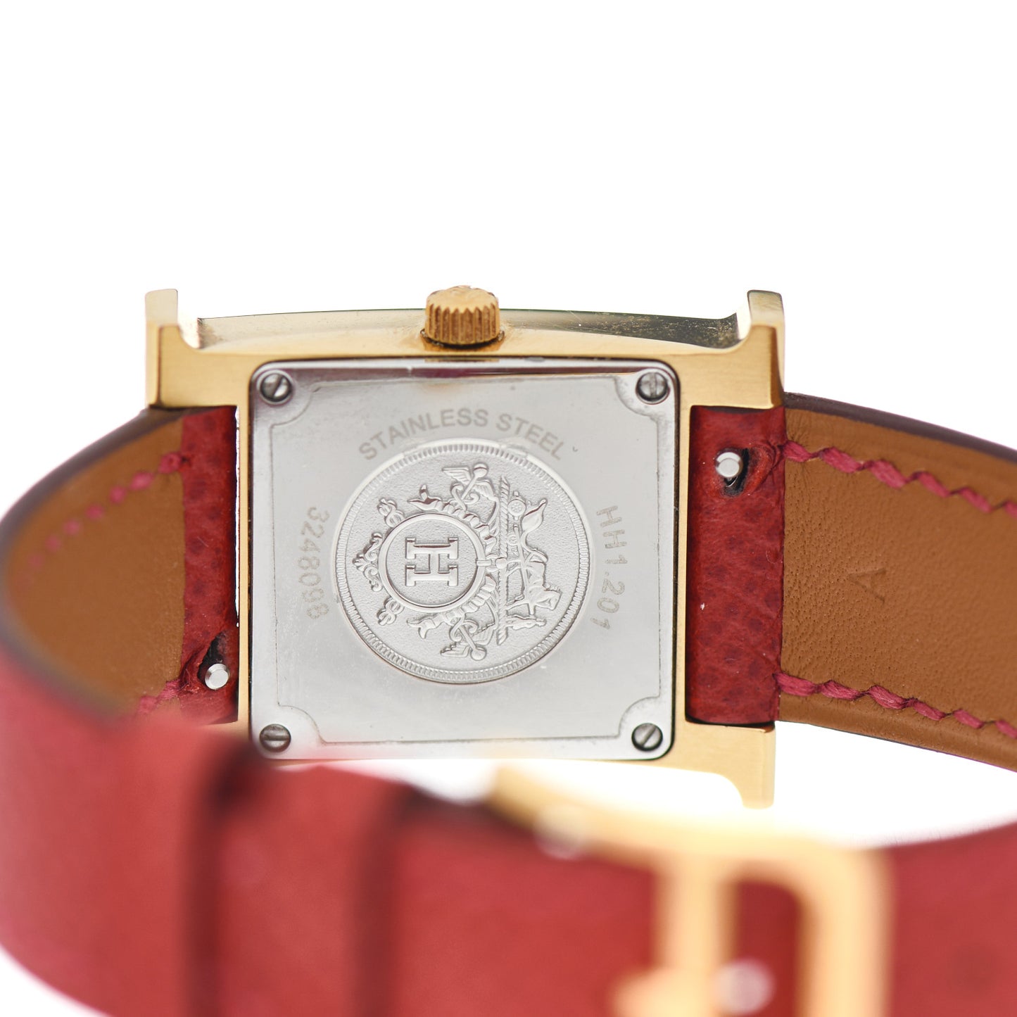 Stainless Steel Epsom 21mm Heure H Hour Quartz Watch Rouge