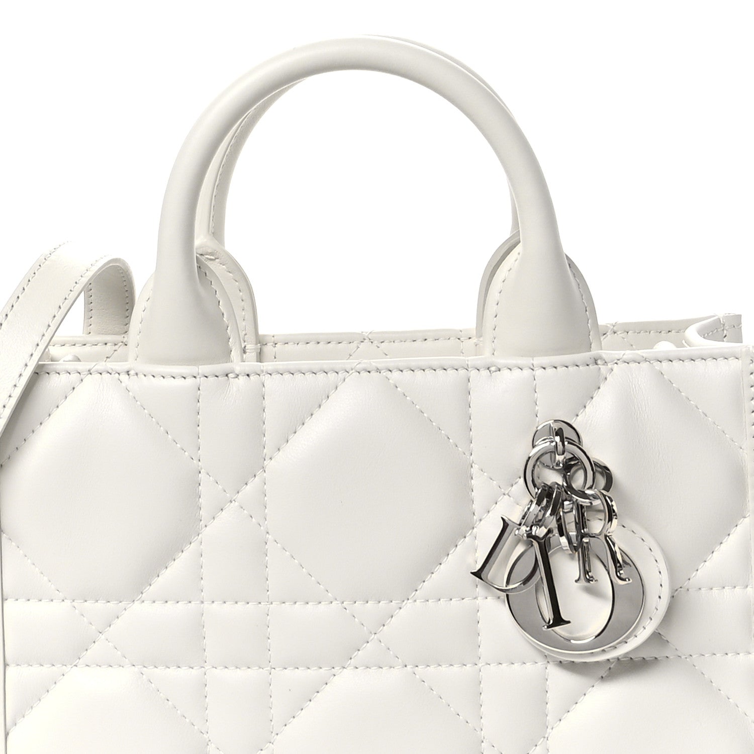 Christian Dior Calfskin Macrocannage Mini Book Tote White 8 of 11