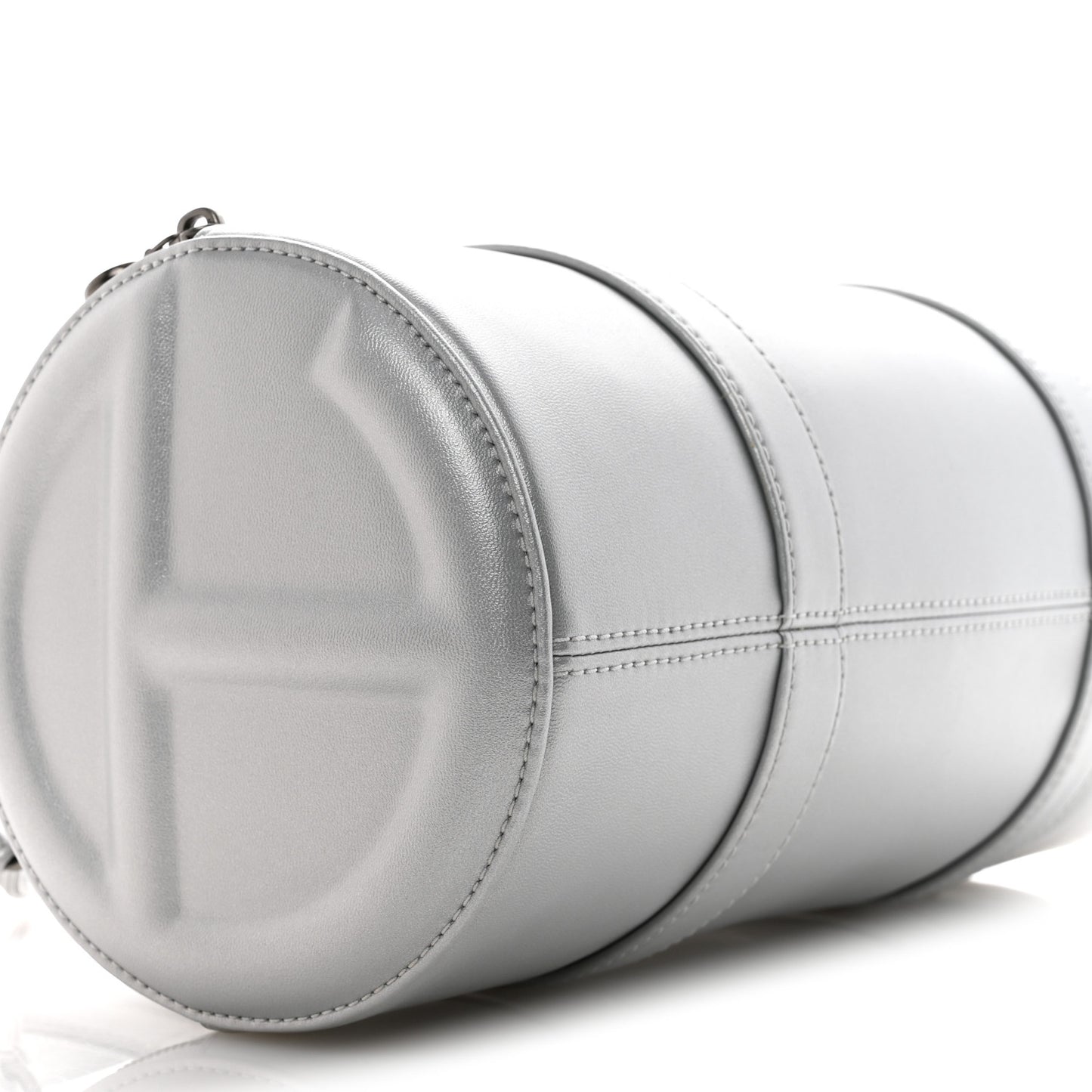 Vegan Leather Medium Duffle Silver