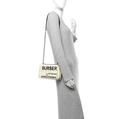 Burberry Patent Quilted Horseferry Print Small Lola Bag White 2 of 10