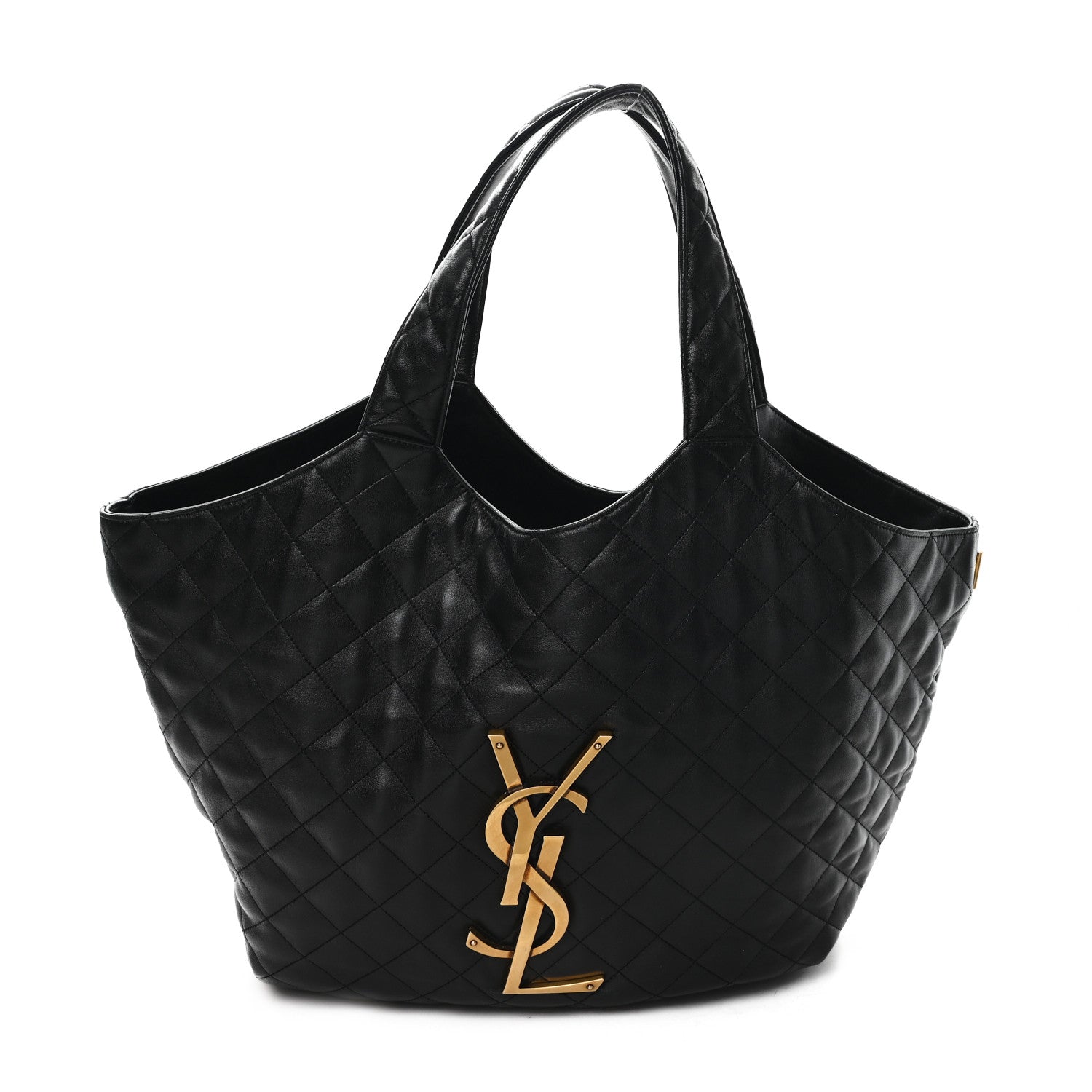 Saint Laurent Lambskin Quilted Maxi Icare Shopping Tote Black 1 of 12