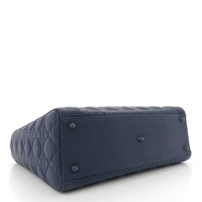 Christian Dior Ultra Matte Calfskin Cannage Large Lady Dior Blue 4 of 14