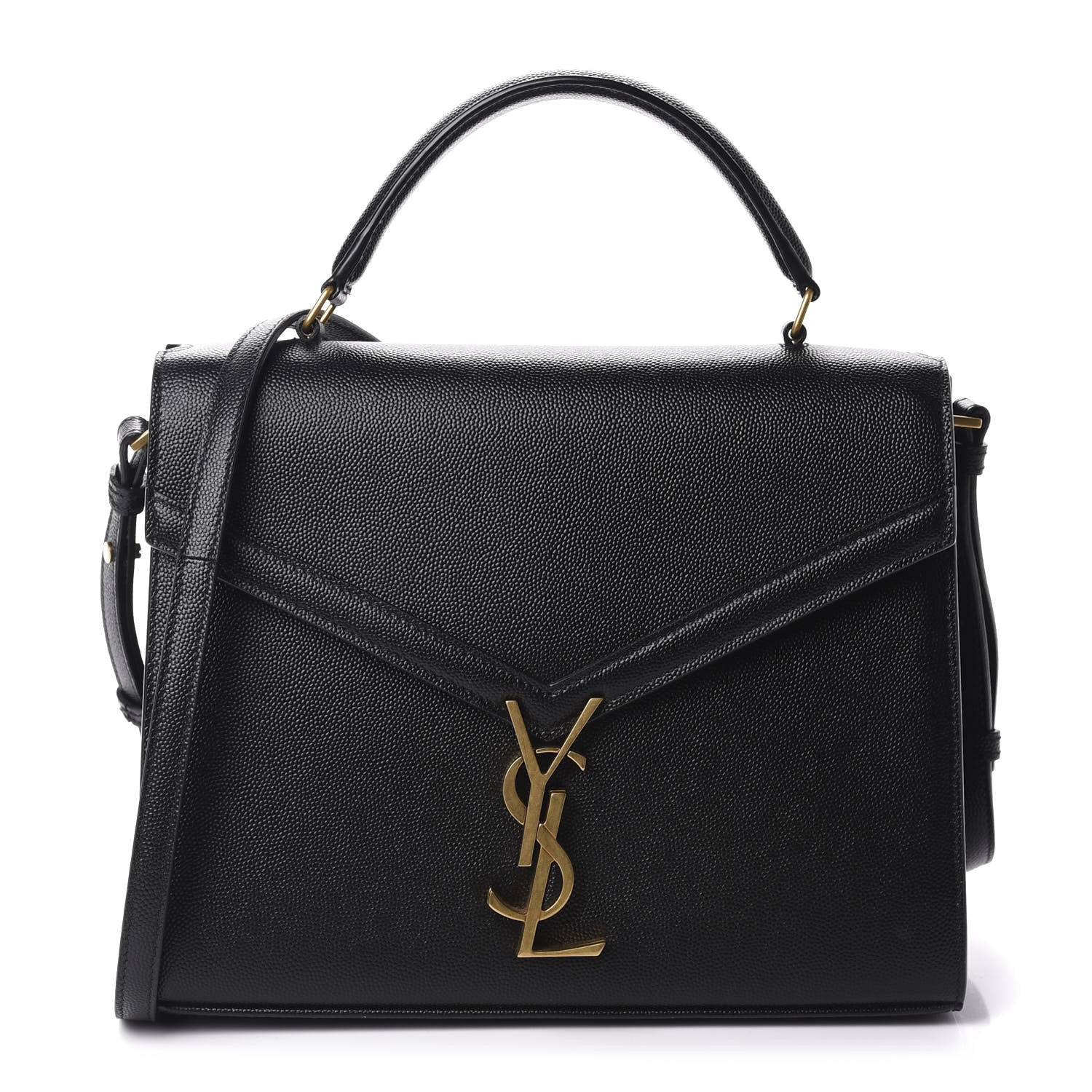 Saint Laurent Grain de Poudre Medium Classic Monogram Cassandra Top Handle Black Rouge Legion 1 of 11