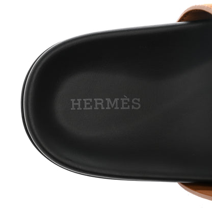 Hermes Suede Goatskin Womens Chypre Sandals 38.5 Naturel 7 of 9