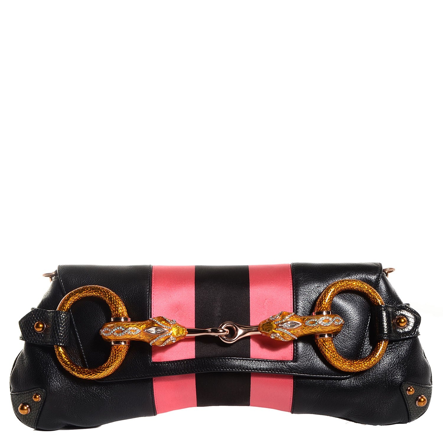 Gucci Leather Limited Edition Tom Ford Snake Horsebit Clutch Black 1 of 7
