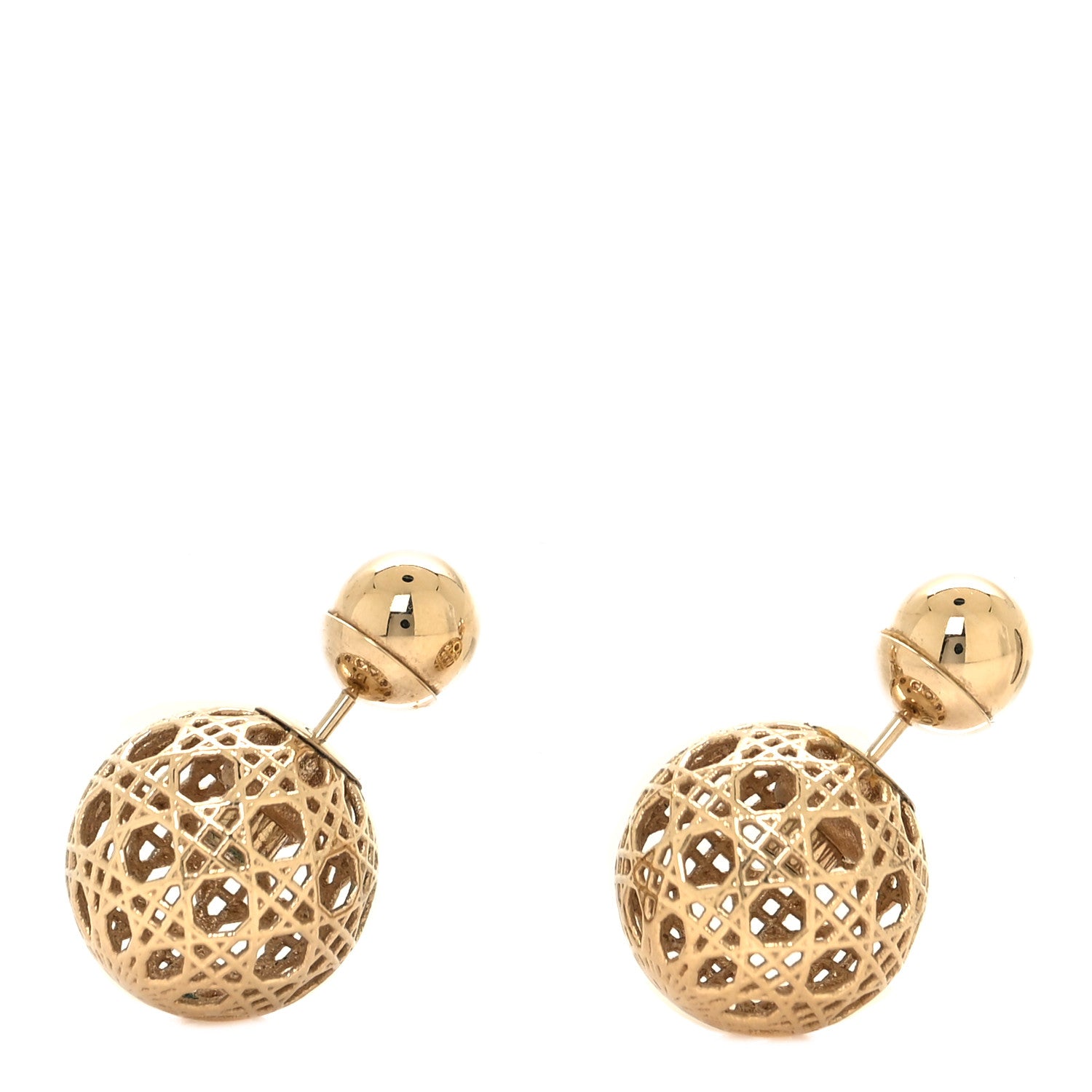 Christian Dior Cannage Mise En Dior Tribal Earrings Gold 1 of 4