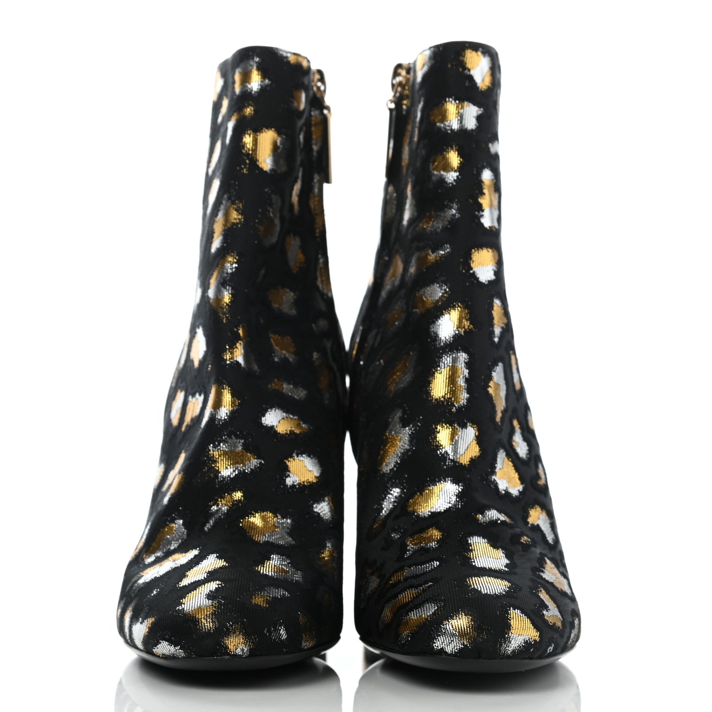 Jacquard Leopard Loulou Ankle Boots 37 Oro