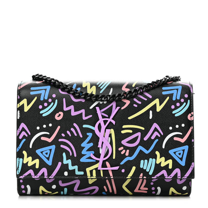 Saint Laurent Grain De Poudre Small Monogram Graphic Print Kate Satchel Black 1 of 13