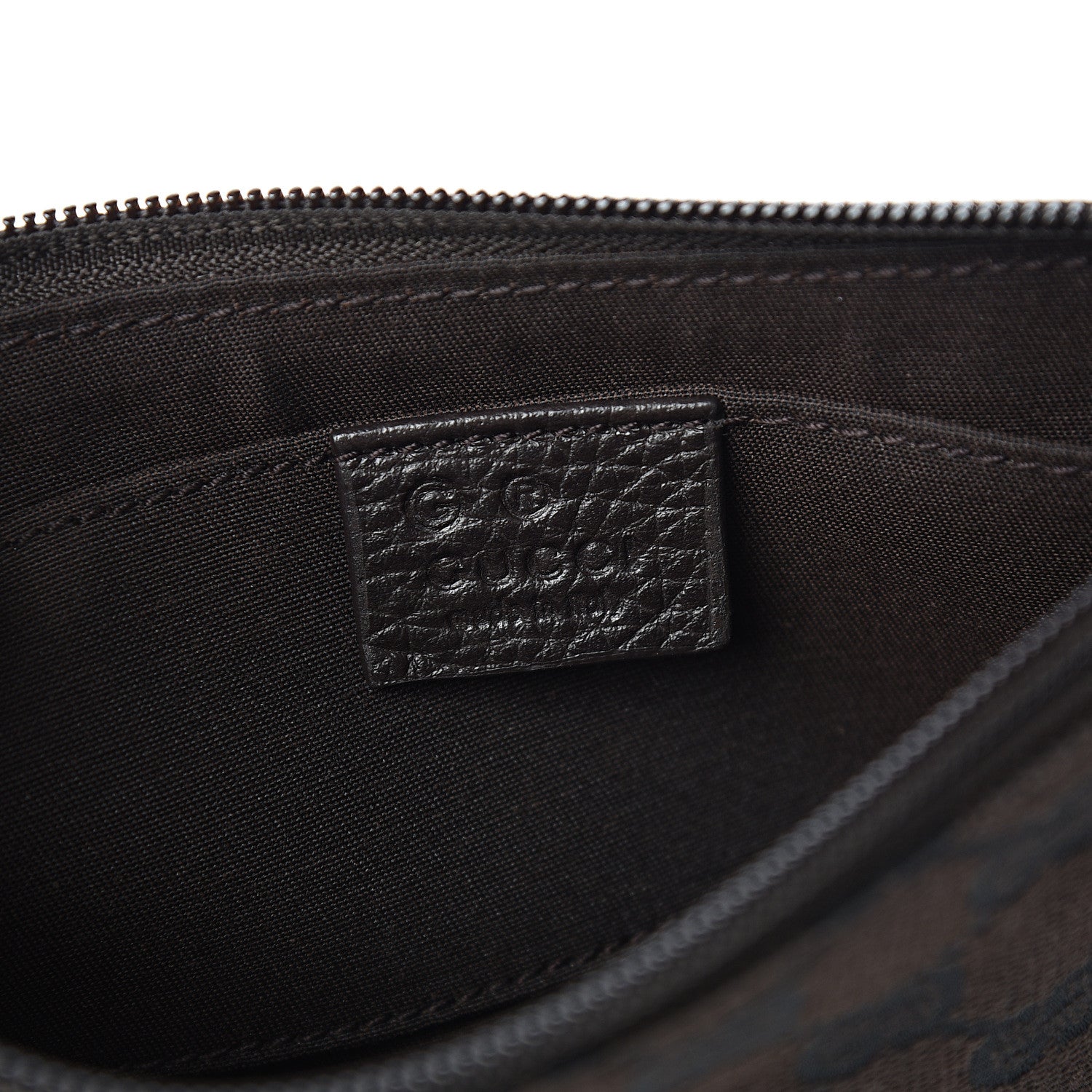 Gucci Monogram Studded Chain Clutch Dark Brown 6 of 10