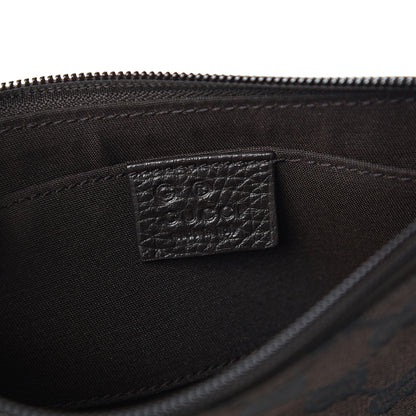 Gucci Monogram Studded Chain Clutch Dark Brown 6 of 10