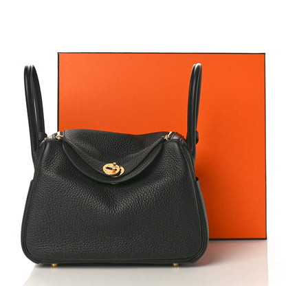 Hermes Taurillon Clemence Lindy 26 Black 12 of 12