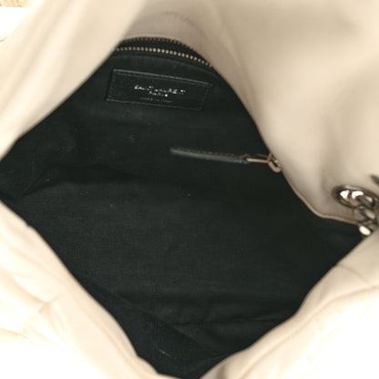Saint Laurent Lambskin Quilted Small Loulou Puffer Monogram Chain Satchel Blanc Vintage 6 of 16