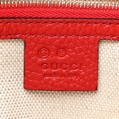 Gucci Pebbled Calfskin Medium Soho Chain Shoulder Bag Tabasco Red 6 of 9
